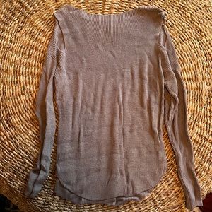 Brown cold shoulder sweater